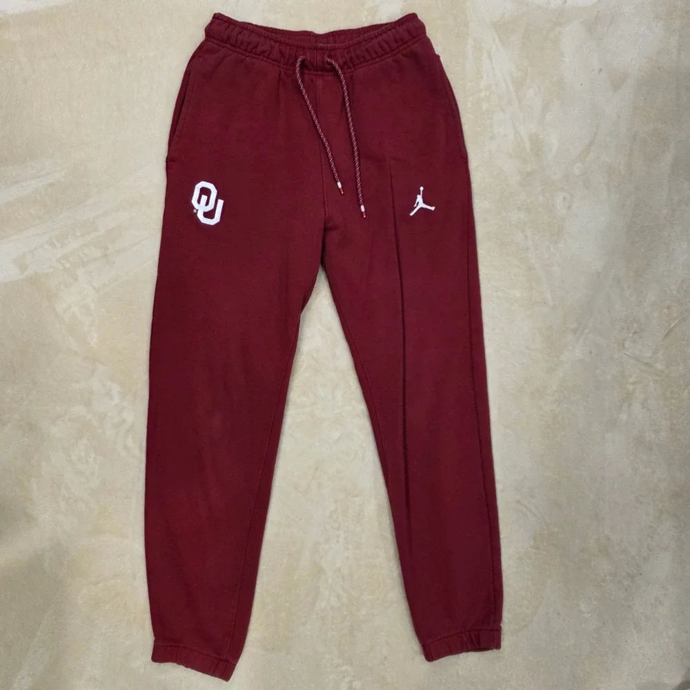Jordan Brand Oklahoma Sooners Fleece Joggers Sweatpants Crimson Red Men's Size S